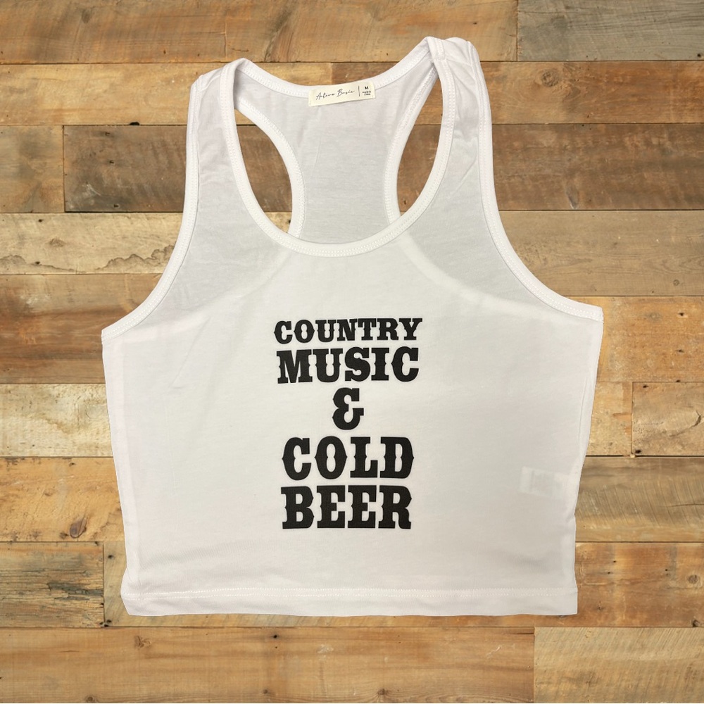 Country music and cold beer  tank  S-L available brand new.